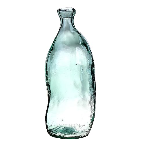 INNA-Glas Unförmige Dekoflasche Winny aus Glas, recycelt, klar-blau, 35 cm, Ø 14,5 cm - Design Vase von INNA-Glas