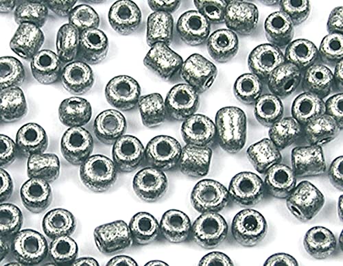INNSPIRO Runder Glasstein mit silberfarbenem Metallic-Glanz, 2,3 mm, 10/0, 120 g. von INNSPIRO