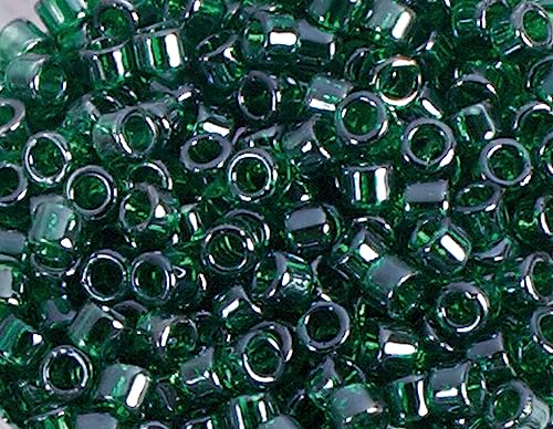 Japanische Perlen, Zylinder, glänzend, grün, 3,3 mm, 8/0, 100 g. von INNSPIRO