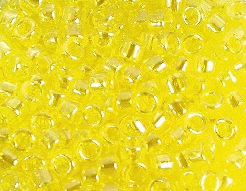 Japanische Perlen Zylinder Schatz glänzend gelb 1,8mm.11/0 100gr. von INNSPIRO