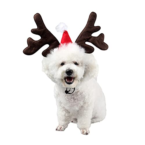 INOOMP Hund Weihnachtskopfband Dog Christmas Costume hundeweihnachtskostüme Weihnachtshund Kätzchen Stirnband deko Haustier Frühling und Herbst Zubehör Kleidung schmücken Kopfbedeckung von INOOMP