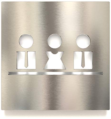 Edelstahl Hinweis-Schild Besprechungsraum - selbstklebend & pflegeleicht - Design Piktogramm Meeting - Türschild M-01-E von INOXSIGN