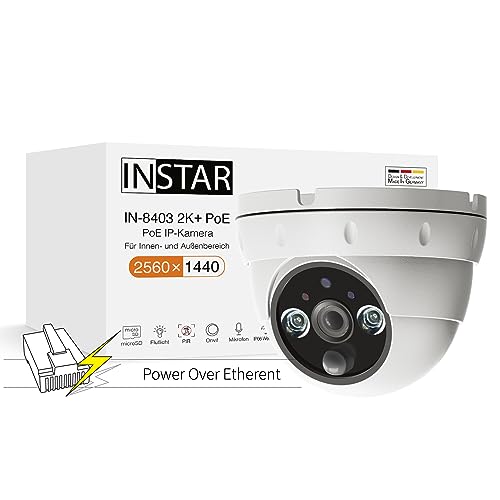 INSTAR IN-8403 2K+ PoE Weiss - LAN/PoE Überwachungskamera mit KI (AI) - IP Kamera - Power Over Ethernet - PIR - Nachtsicht - Verwendung im Innen- und Außenbereich - HomeKit - MQTT von INSTAR