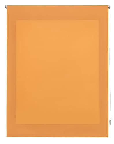 INTERBLIND | Premium Rollo, lichtdurchlässig, glatt, 100 x 175 cm (Breite x Höhe), Stoffmaß 97 x 170 cm, lichtdurchlässig, orange, Premium Fensterrollo von INTERBLIND