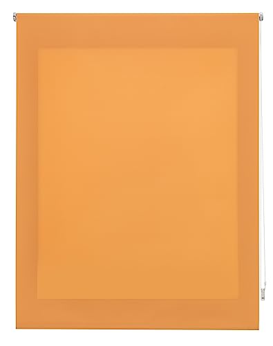 INTERBLIND | Premium Rollo, lichtdurchlässig, glatt, 120 x 250 cm (Breite x Höhe), Stoffmaß 117 x 245 cm, lichtdurchlässig, orange, Premium Fensterrollo von INTERBLIND