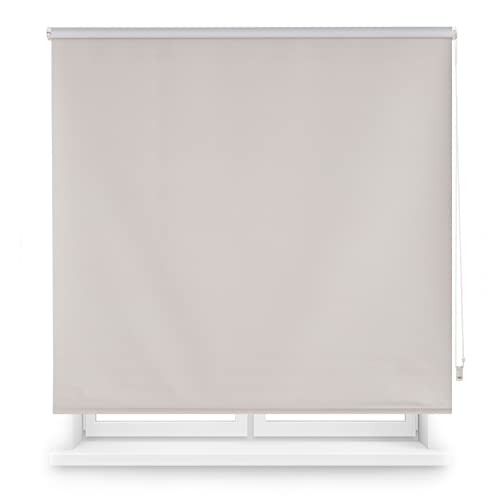 INTERBLIND | Premium Verdunkelungsrollo, einfarbig, Größe 100 x 230 cm Breite x Höhe - Verdunkelungsrollo Stoff 97 x 225 cm - Thermo Rollo Silber - Licht-, Kalt- und Wärmedämmung von INTERBLIND