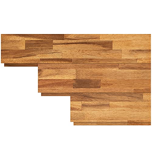 INTERBUILD Akazie holz Wandpaneele 0,9m² Goldenes Teakholz,Einfache Installation von Wandverkleidung für Feature-Wände und DIY-Heimprojekte in Wohnzimmer, Schlafzimmer, Küche 5er-Pack von INTERBUILD REAL WOOD