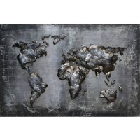 3D Metallbild Weltkarte, grau von INTERIA Home&Living