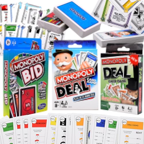 IOSCDH Junior Monopol-y Kartenspiel,3,2.1 Bid Brettspiele,Deal Kartenspie Familienspiel und Gesellschaftsspiel,Strategiespiel für Familien und Kinder,Abwechslungsreicher Spielablaufab 7Jahren,B von IOSCDH