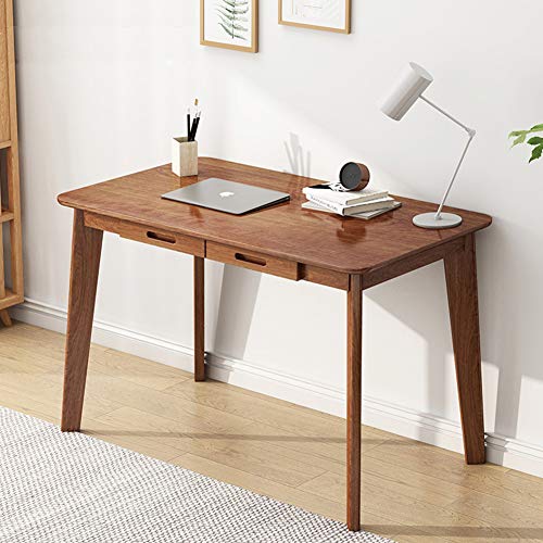 IOTXY Holz Kleiner Schreibtisch mit Schubladen - Computertisch im Heimbüro, Walnuss, 100cm von IOTXY
