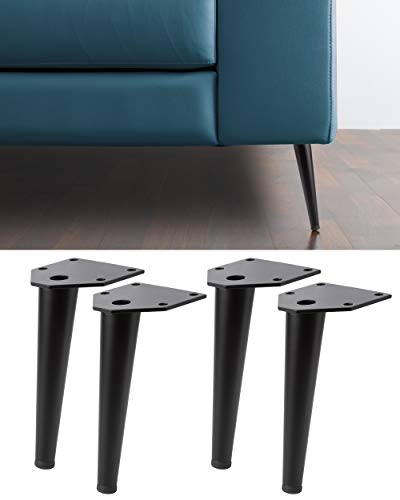 IPEA 4X Piedi per Divani e Mobili Modello Swing Black – Set di 4 Gambe in Ferro – Piedini dal Design Elegante Farbe: Schwarz, Altezza 150 mm von IPEA