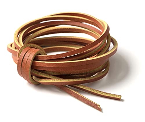 IPEA Lederband für Schuhe, Accessoires, Mode - 3 Meter Lange Quadratische Ledersenkel Schnürsenkel Premium Echtes Leder – Kreationen, Armbänder Color Braun Brandy, BSLACCIO-100 von IPEA