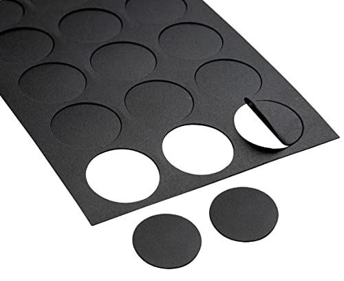 IPEA Schraubenabdeckungen, selbstklebend, 20 mm, aus schwarzem PVC, 120 Stück, hergestellt in Italien, selbstklebend, für Möbel, Schränke, Wände, Schrauben und Löcher, Schwarz von IPEA