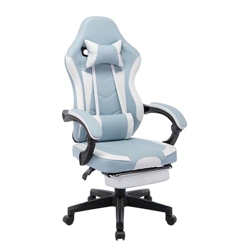 IPSU Video-Gamer-Stühle für Erwachsene, Videospiel-Stühle mit Fußstütze und Lordosenstütze, 360° drehbarer ergonomischer Gaming-Stuhl, verstellbare Computerstühle für Büro, Schlafzimmer, Arbeitsz von IPSU