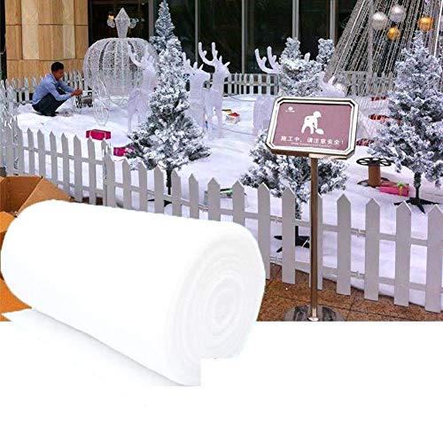 ISAKEN Weihnachts-Schneedecken-Set, künstliche Schneedecken für Weihnachtsbaum-Hintergrunddekorationen, weißer Schnee-Teppich für Fenster-Szene, 240 x 80 cm von ISAKEN