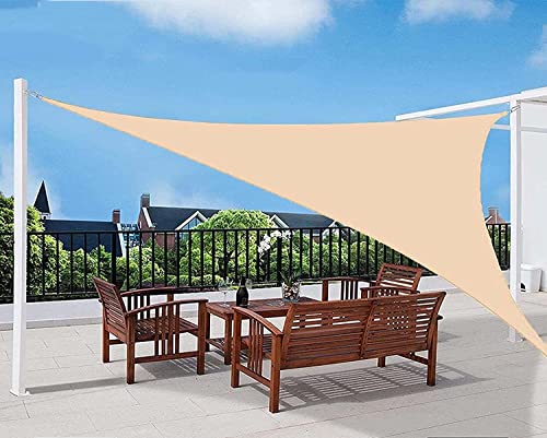 ISCBAFYX Sonnensegel, wasserdicht, dreieckig, Sonnenschutz, UV-Schutz, für Gartenterrasse im Freien (Farbe: Beige, Größe: 3,6 x 3,6 x 3,6 m) von ISCBAFYX