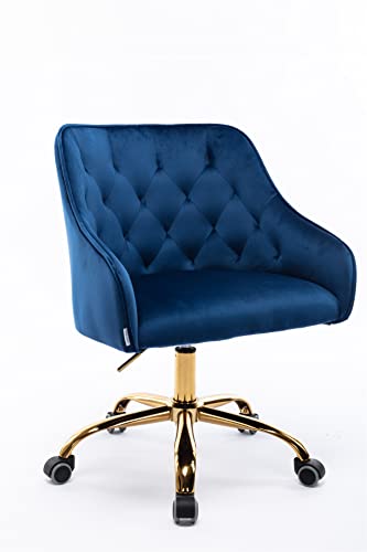 ITENGHUA Samt Bürodrehstuhl, Vanity Chair, Schreibtischstuhl aus Stoff, Pretty Fancy Chair, Gold Bürostuhl für Mädchen, 360°Drehhöhe von ITENGHUA