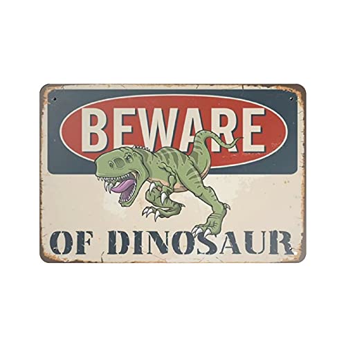 20 x 30 cm, Vorsicht vor Dinosaurier, Vintage-Stil, Eisen, Wanddekoration, Kunstdruck, Poster, Restaurant-Dekoration von IUBBKI