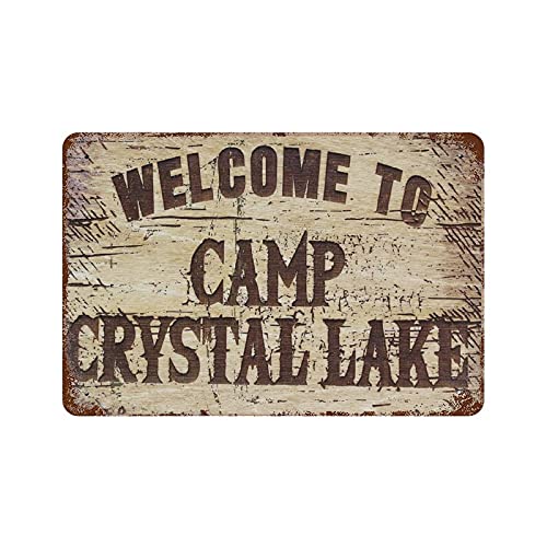 Welcome to Camp Crystal Lake Blechschild, Metallschild, Kunst zum Aufhängen, Eisen, Malerei, Retro, Zuhause, Küche, Garten, Garage, Wanddekoration von IUBBKI