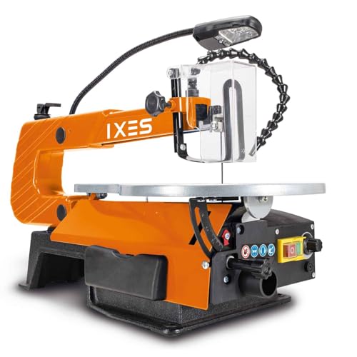 IXES Dekupiersäge IX-DKS1600 Modellbausäge | 120W Leistung | 50mm Schnitthöhe | flexible Gebläsedüse | Variable Hubzahl 500-1700 U/min | LED Licht | Laubsäge | verstellbarer Metalltisch | Niederhalter von IXES