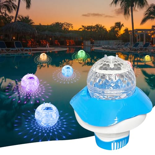 IXYHKB Dosierschwimmer Pool, Chlorspender Automatisch mit Bunten Solar Ball Lichter, LED Farbwechsel Pool Dosierschwimmer, Chlor Spender für Schwimmbäder, Whirlpool, Aqualand, Springbrunnen von IXYHKB