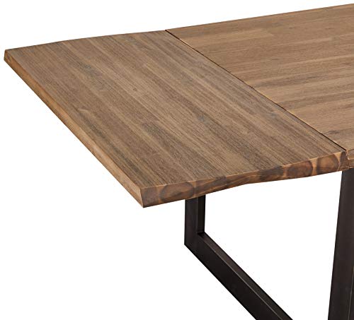 Ibbe Design Ansteckplatte Tischplatte für Mallorca Ausziehbar Esstisch Natur Baumkante Massiv Braun Lackiert Akazie Holz Esszimmer Tisch, 90x50x7 cm von Ibbe Design