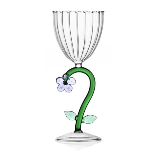 Ichendorf Milano Kelch Optisch Blume Lila | Botanische Kollektion | 28 cl | Borosilikatglas | handgefertigt von Ichendorf Milano