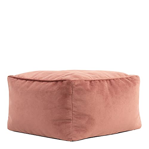 Icon Sitzpuff „Amara“, Samt, Fußhocker für das Wohnzimmer, Sitzhocker, Sitzpouf, Sitzsack Hocker Groß, Sitzkissen von Icon