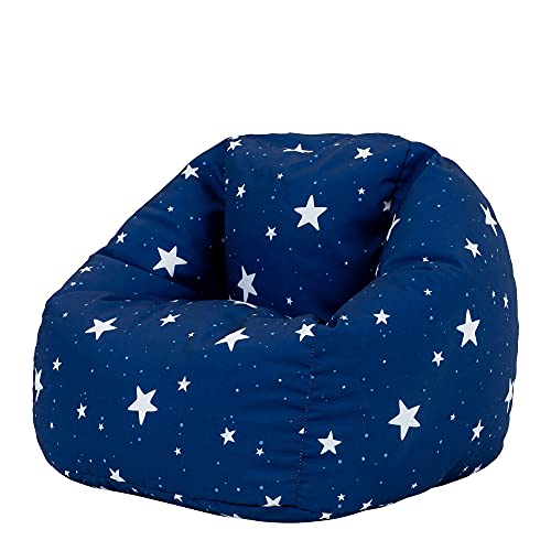 Icon Sitzsack Sessel für Kinder „Sternenklar“, Dunkelblau, Kindersitzsack Wasserabweisend, Sitzsäcke für den Innen- und Außenbereich mit Füllung von Icon