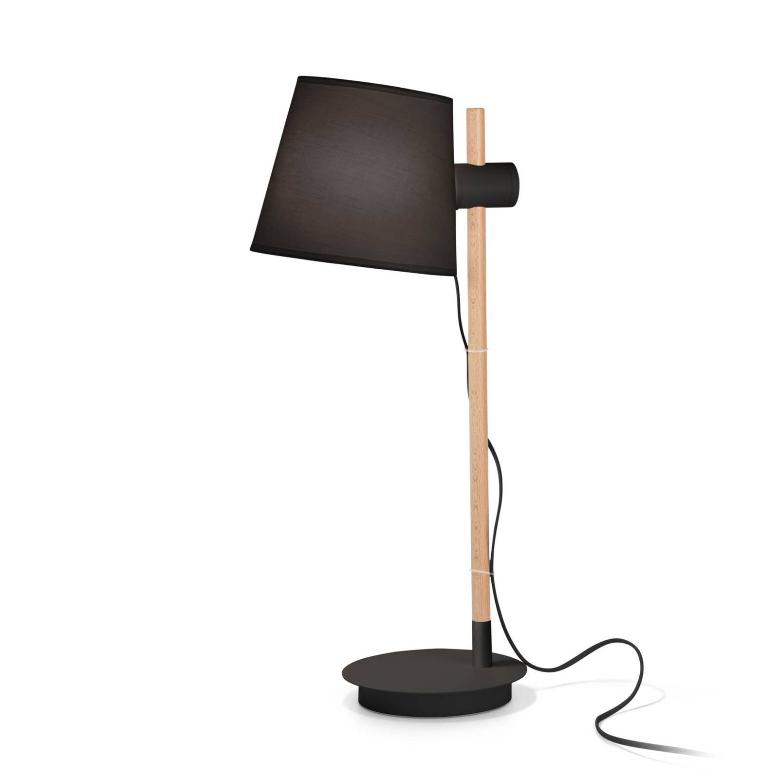 Ideal Lux Axel Tischlampe mit Holz, schwarz/natur von Ideallux