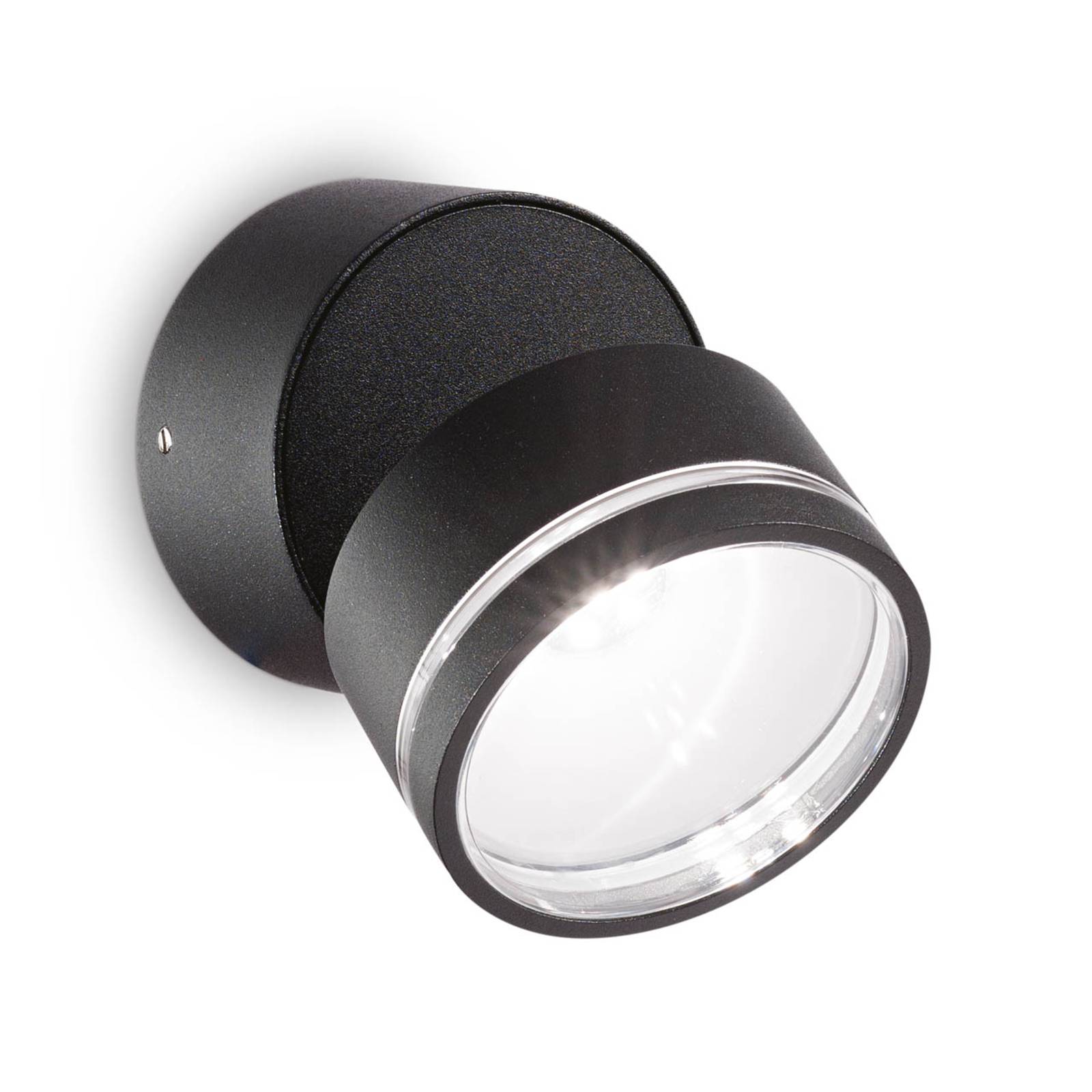 Ideal Lux Omega Round LED-Wandlampe 4.000K schwarz von Ideallux