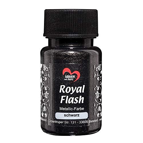 Ideen mit Herz Royal Flash, Acryl-Farbe, metallic, mit feinsten Glitzerpartikeln, 50 ml (schwarz) von Ideen mit Herz