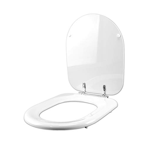 Toilettensitz Cesame BELLE EPOQUE wie ORIGINALWEISS Scharniere Chrom von Idrotop