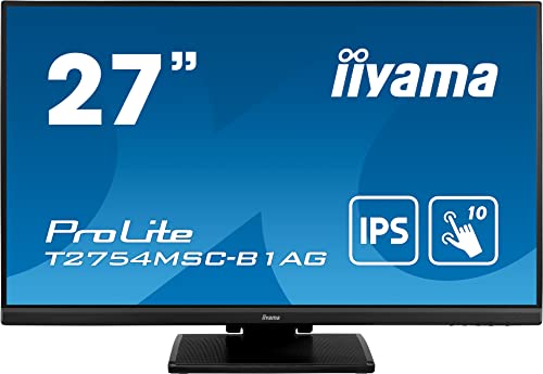 iiyama Prolite T2754MSC-B1AG 68,6cm 27" IPS LED-Monitor Full-HD 10 Punkt Multitouch kapazitiv VGA HDMI USB 3.0 AntiGlare-Beschichtung Höhenverstellung schwarz von iiyama