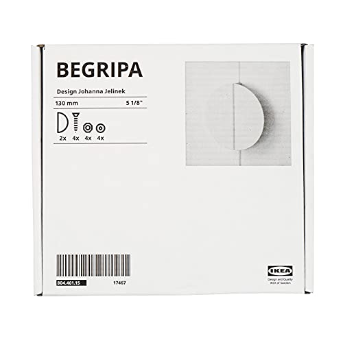 Ikea BEGRIPA Griffe, weiß, halbrund, 130 mm, 2 Stück, 804.461.15 von Ikea