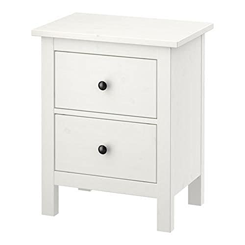 Ikea HEMNES Kommode mit 2 Schubladen; in weiß gebeizt; aus Massivholz; (54x66cm) von IKEA