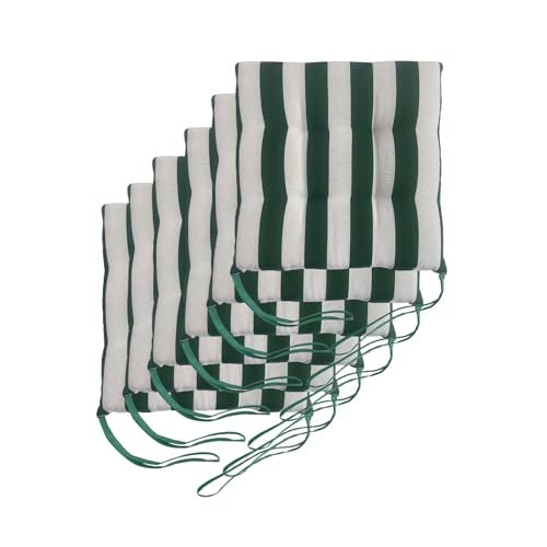 Il Tuo Artigiano Design Set mit 6 Kissen für Gartenstühle, hergestellt in Italien, Kissen für Küchenstühle, 40 x 40 cm, Polster aus Schaumstoff und weichem Acryl (weiß und grün) von Il Tuo Artigiano Design