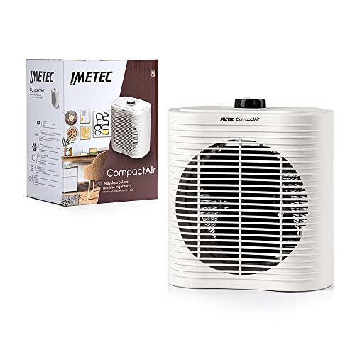 Imetec Compact Air Kleine, krachtige thermoventilator, 2000 W, met ingebouwd handvat, instelbare temperatuur, antivriesfunctie en beveiliging tegen oververhitting von Imetec