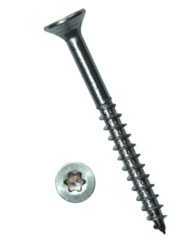 Edelstahl Spanplattenschrauben 4,5x60mm TX20 200 Stück Schrauben Holzschrauben Senkkopf VA V2A Torx Teilgewinde von derPartner321