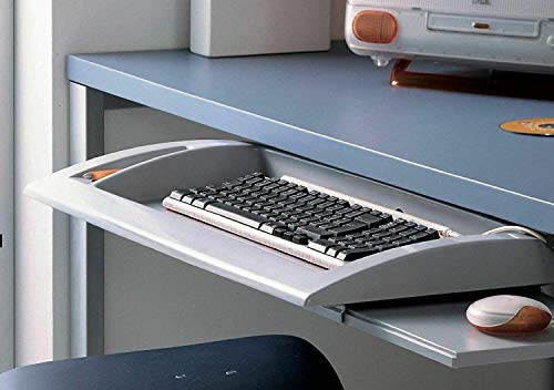 Ausziehbarer Tastaturständer mit Ablage für die Maus, Stahlschienen (mit Maushalter) von INDAUX