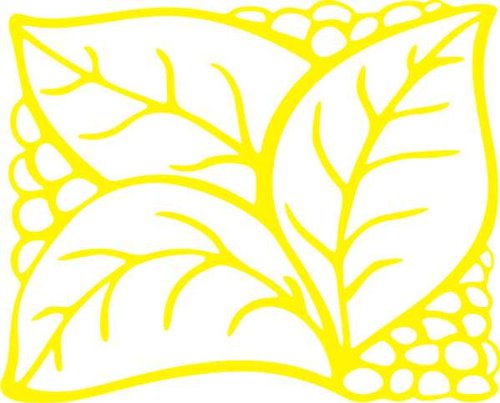 INDIGOS/Wandaufkleber-e194 Verziertes hübsches Blättergewirr 80x64 cm- gelb, Vinyl, 80 x 64 x 1 cm von INDIGOS