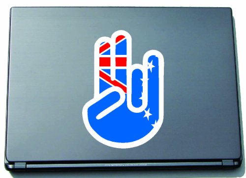 The Shocker Hand Aufkleber Decal Sticker Laptopaufkleber Laptopskin 210x144 mm schwarzer Umriss mit Fahne Cook Islands-Cook Inseln von INDIGOS UG