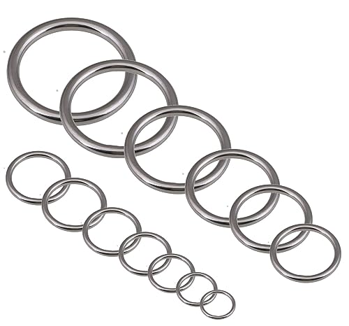 Edelstahl Rundring 3 4 5 6 8 10 mm x Ø 15-80 mm O-Ring Metallring VA (1 oder 10 Stück) (Edelstahl 10 Stück, Ø 8 x 40 mm) von Inetbot