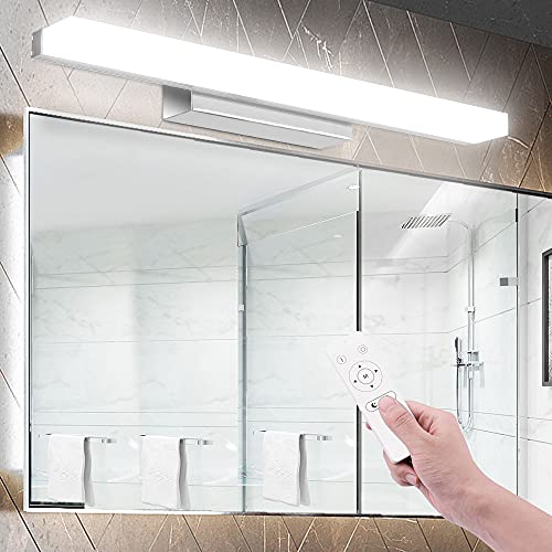 Infankey LED Spiegelleuchte, 40CM Dimmbar Badleuchte mit Fernbedienung, 15W 1200LM 3000-6000K 220V, Badezimmer Lampe Wasserdicht IP44, Spiegelleuchte Bad für Badzimmer und Wandbeleuchtung von Infankey