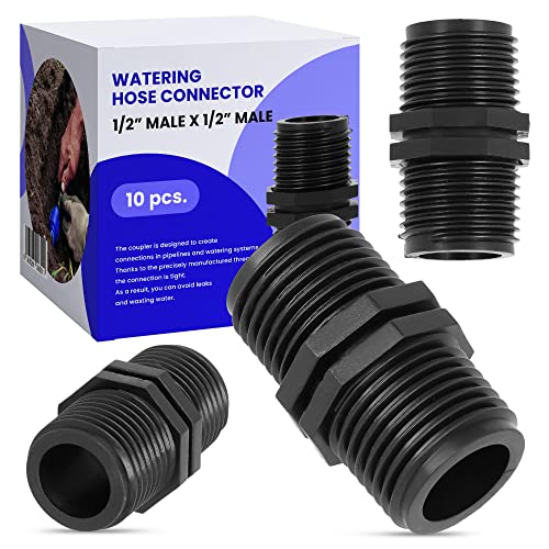 10x Verbinder 1/2" AG x 1/2" AG für PE Rohr Kupplung Adapter Bewässerungsleitung Schlauchverbinder Wasserrohr Garten Wasserleitung Micro-Drip-Bewässerungssysteme Rasenbewässerungssystem von Instalguru