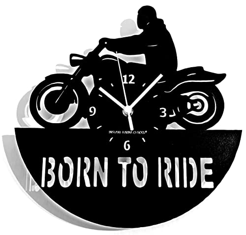 Instant Karma Clocks Born to Ride Wanduhr Motorradfahrer Motorrad Riders von Instant Karma Clocks