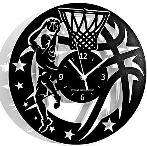 Instant Karma Clocks Wanduhr Basketball Spieler Geschenkidee Basketballspieler von Instant Karma Clocks