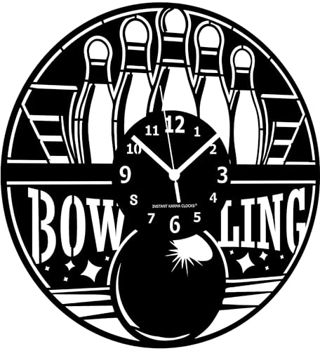 Instant Karma Clocks | Wanduhr | Bowling | Spieler | Sport | Bowlinghalle | Bowlingspieler von Instant Karma Clocks