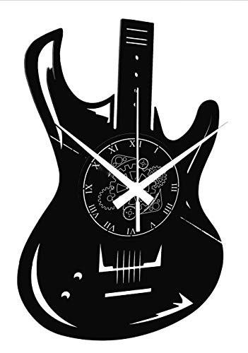 Vinyl Wanduhr Vintage Handgemache Schallplatten-Design Dekor Gitarren Bass Rock Metal Punk Musik von Instant Karma Clocks