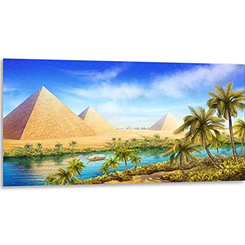 Instarry DIY 5D Diamant Painting Bilder Full Groß Ägyptische Pyramiden Room Decor 80x40 cm von Instarry